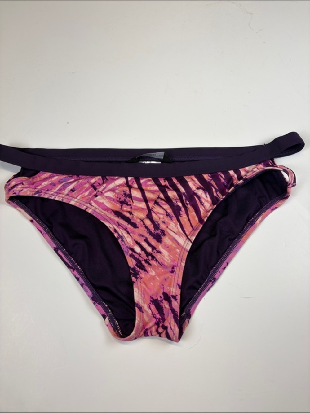 Carmen Marc Valvo Abstract Pink Purple Bikini Bottoms Size Large